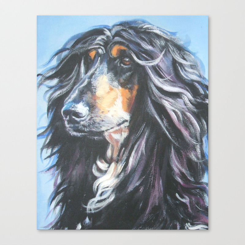 Afghan Hound Beautiful Fine Art Dog Painting By L A Shepard Canvas