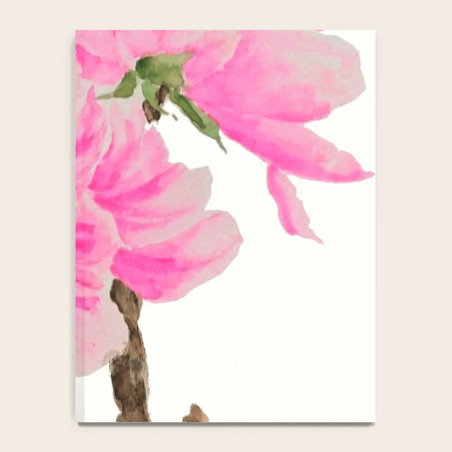 two pink peonies watercolor Notebook by Color and Color | Society6