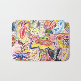 Monsters Bath Mat | Pattern, Scream, Paper, Drawing, Monster, Collage, Colourful, Smile, Felttippens, Clown 