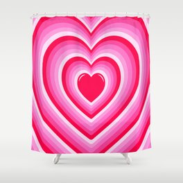 Passion - Groovy y2k hearts  Shower Curtain