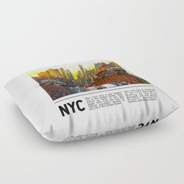 New York City Sunset | Travel Photography Minimalism | NYC Floor Pillow