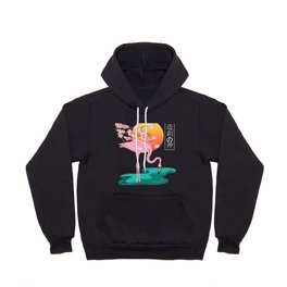 Flamingo Pond and Cherry Blossoms Hoody