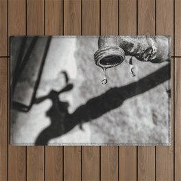 Black and white faucet Photography Outdoor Rug