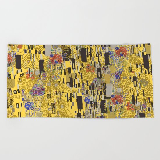 Gold Explosion Beach Towel