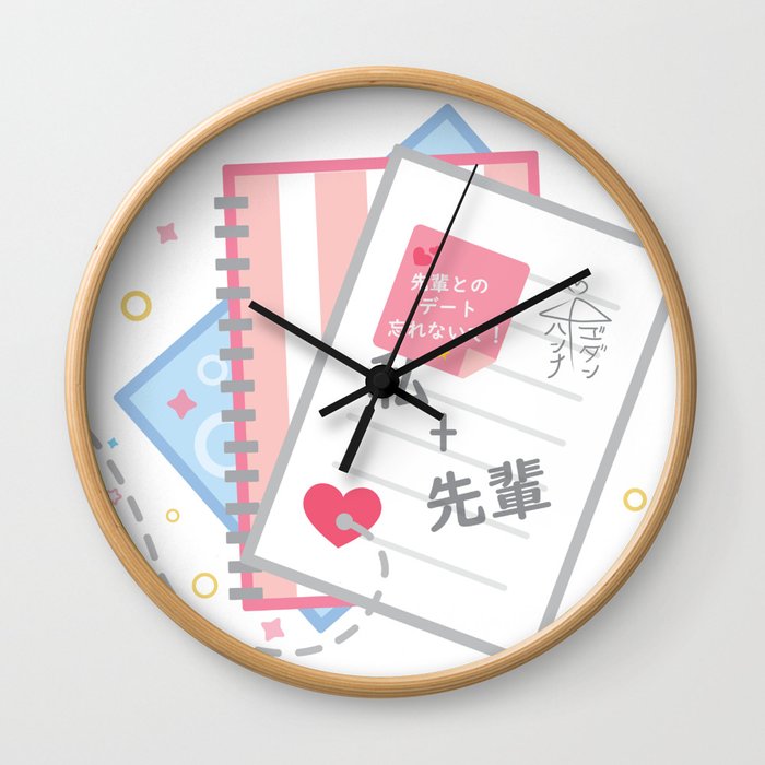 Kawaii Notebooks Wall Clock