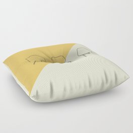 Eames Chairs // Mid Century Modern Minimalist Illustration Floor Pillow