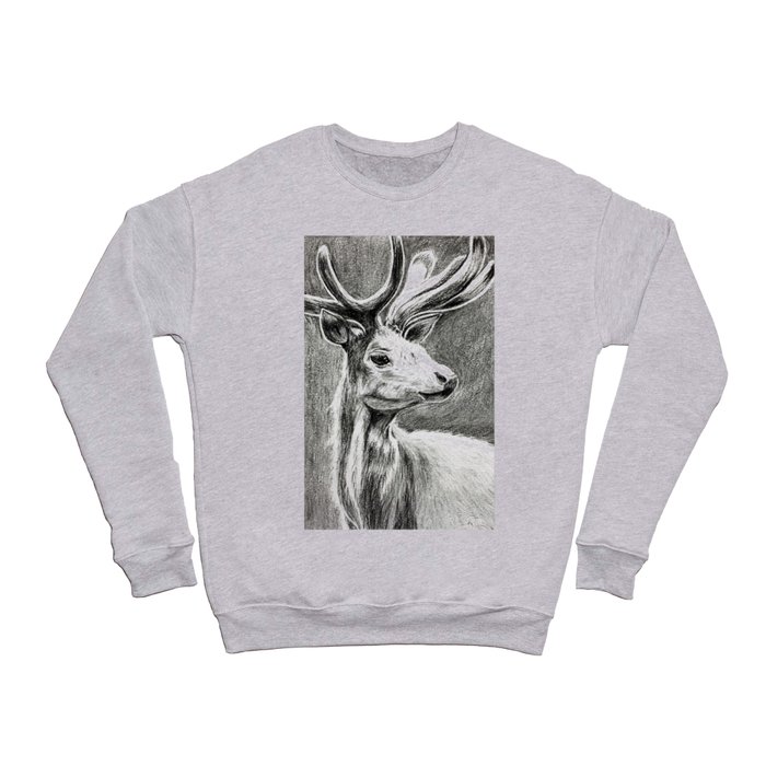 Calm deer made in pencil and digitized Crewneck Sweatshirt