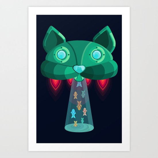 CatShip Art Print