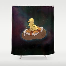 Space Duck Shower Curtain