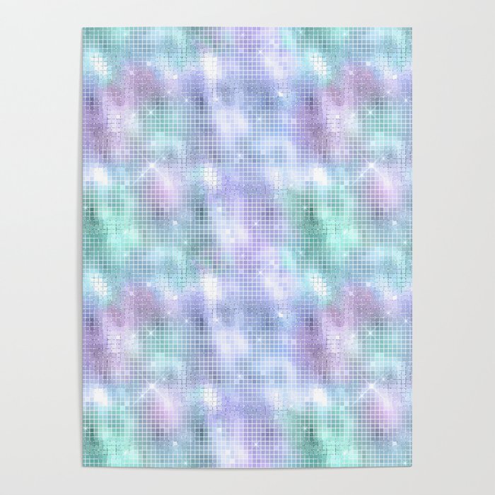 Glam Iridescent Sparkling Pattern Poster