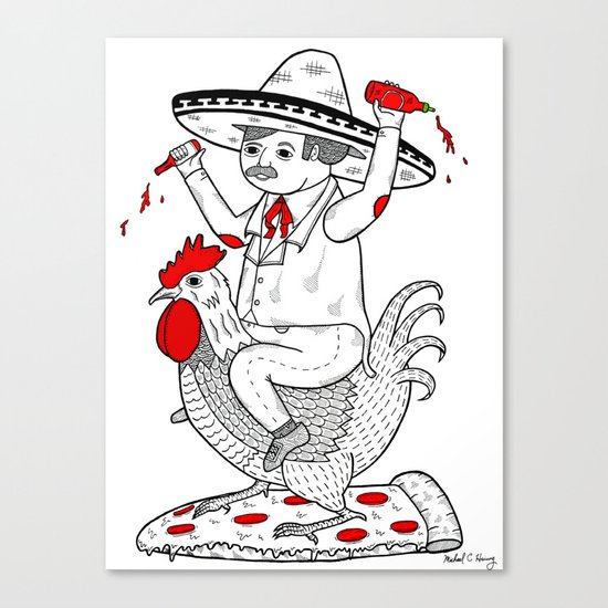 On The Topic of How Various Sauces Can Make Pizza Better Canvas Print