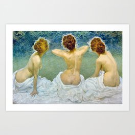 Giovinezza, Portrait of Three Women by Giorgio Kienerk Art Print
