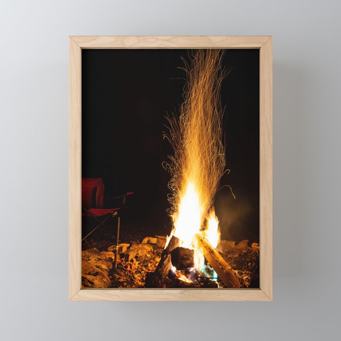 By the Campfire Framed Mini Art Print