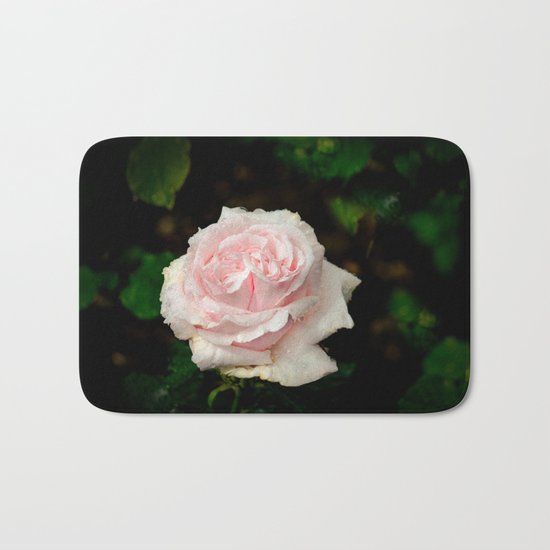 Rose twins with droplets Bath Mat