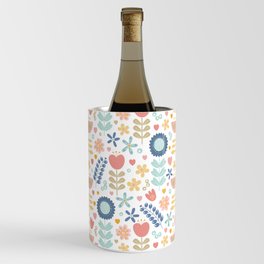Scandi Flowers and Hearts-Multi-Color Wine Chiller