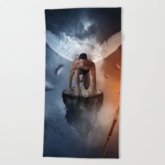 following the lights Beach Towel