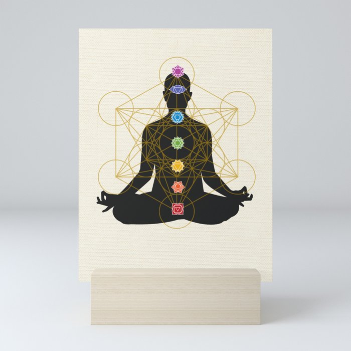 Sacred Geometry Metatron's Cube Chakra Meditation Mini Art Print