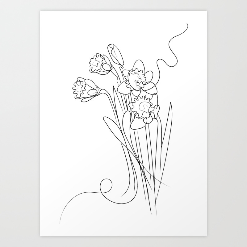 Daffodils Line Drawing Art Print By Artyadz Society6 Download this premium vector about daffodil narcissus flower drawings., and discover more than 11 million professional graphic resources on freepik. daffodils line drawing art print by artyadz