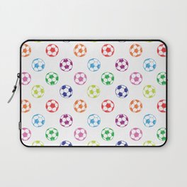 Soccer balls doodle pattern. Digital Illustration Background Laptop Sleeve