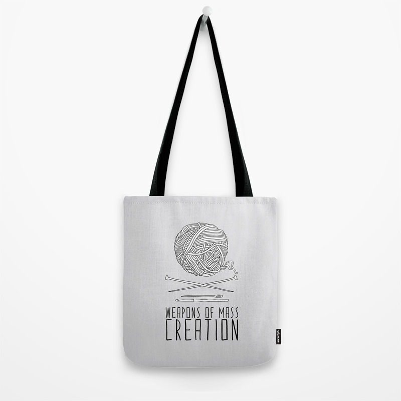 Weapons Of Mass Creation Knitting Tote Bag
