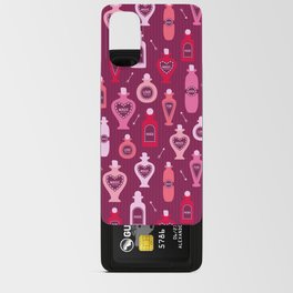 Retro Valentine's magic potion bottles burgundy pattern Android Card Case