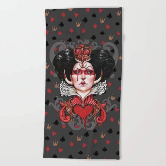 Queen of Hearts Beach Towel