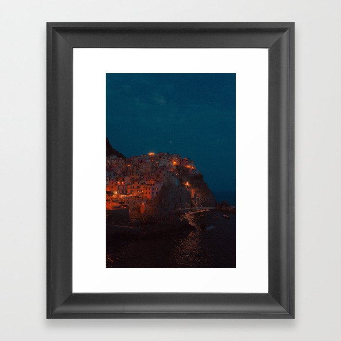Manarola at Night Framed Art Print