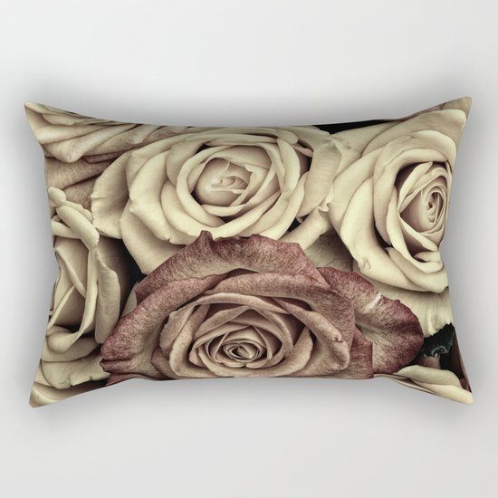 Brown Roses Rectangular Pillow