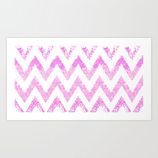 sparkly pink chevron Art Print