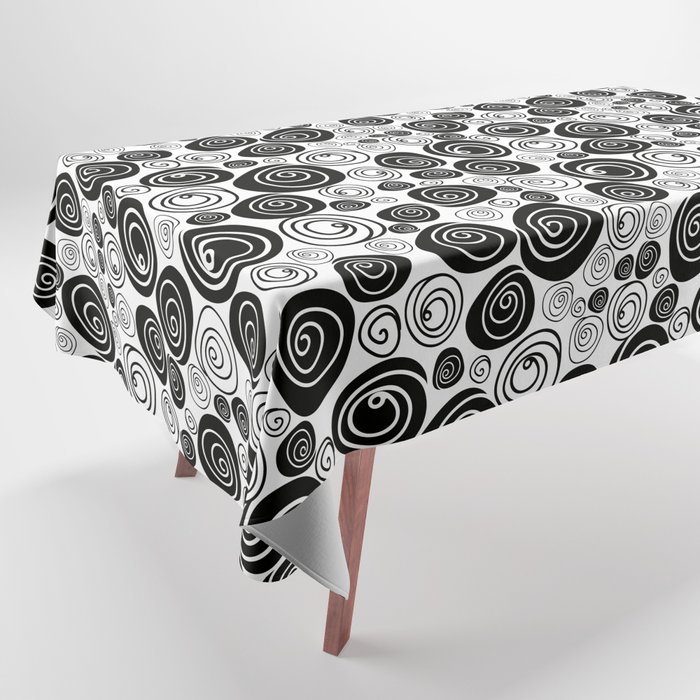 Simple black and white rose pattern Tablecloth