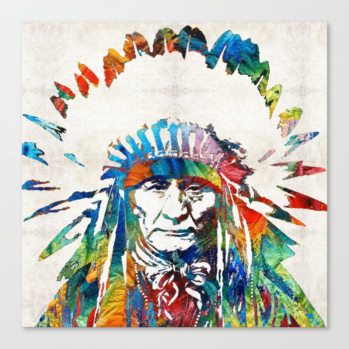 Native American Art - Chief - By Sharon Cummings Canvas Print