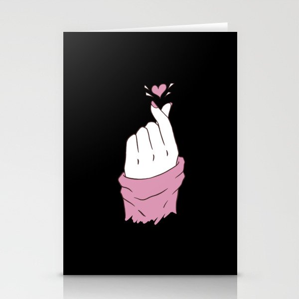 Saranghae Love Korean Heart K Pop Heart Finger Stationery Cards