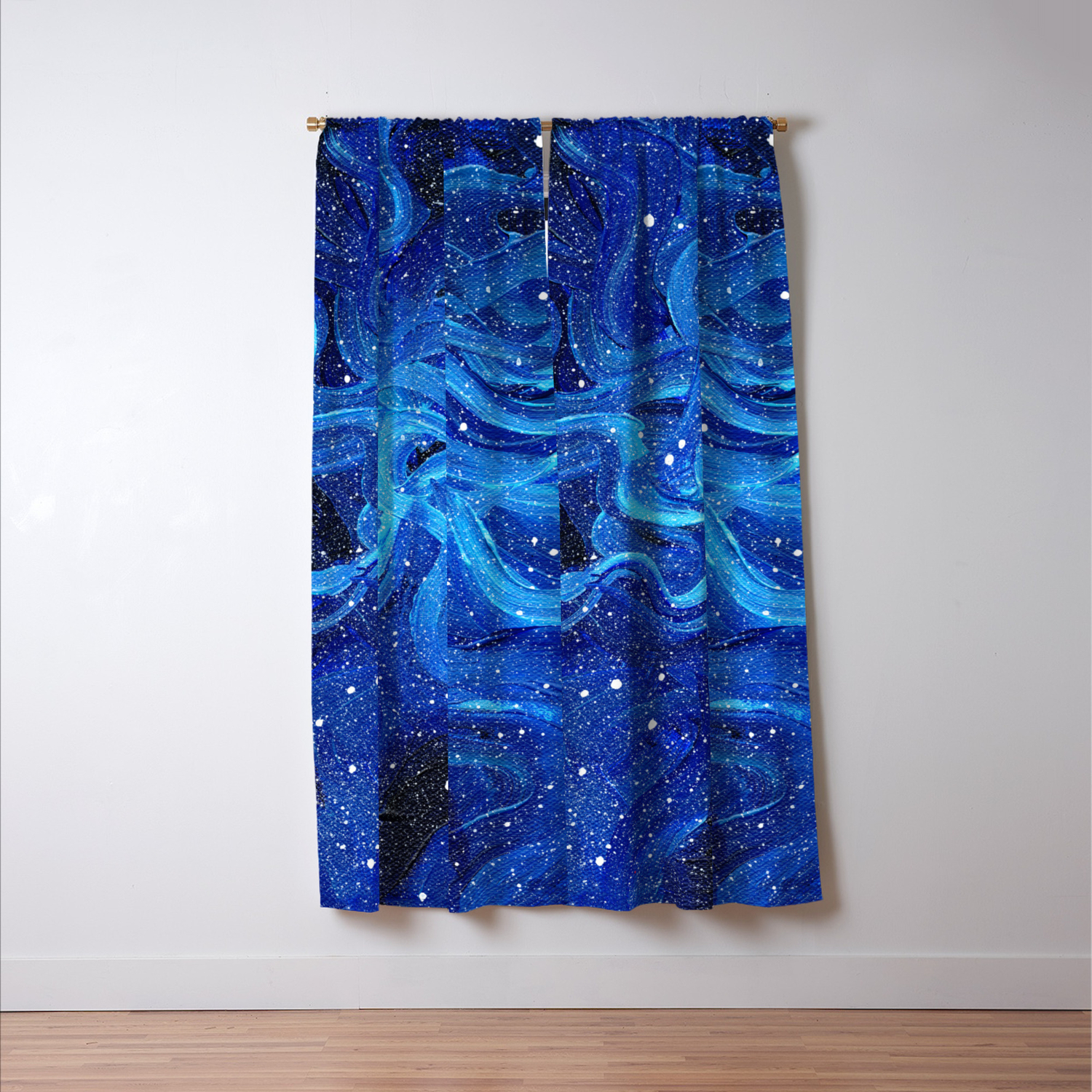 Galaxy Painting Acrylic Galaxy Art Blackout Curtain By Olechka
