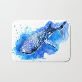 Whale Shark Bath Mat | Whalesharkprint, Whalesharkart, Whalesharkgift, Whalsharkdecor, Whalesharkpainting, Seaworld, Oceanart, Painting, Aquatic, Oceanpainting 
