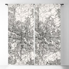 Scotland, Glasgow - Vintage City Map Drawing. Black and White Blackout Curtain