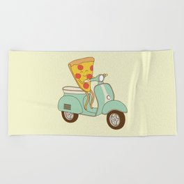 pizza delivery Beach Towel