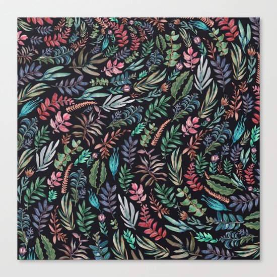 water color run leaves Canvas Print