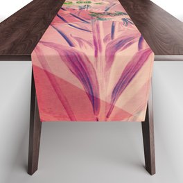Floreal - Blush Pastel Tropical Flowers Daydream Table Runner