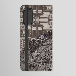 Brown crocodile on patterned background Android Wallet Case