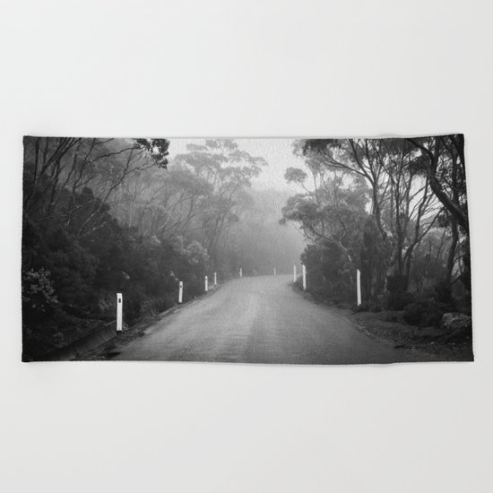 Mount Wellington Misty Road Beach Towel