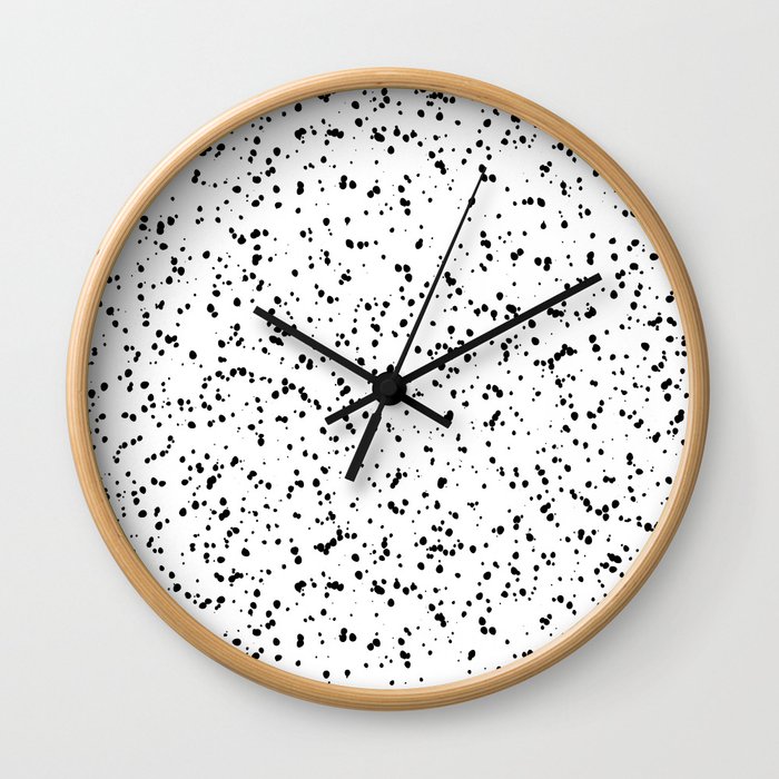 Speckles I: Double Black on White Wall Clock