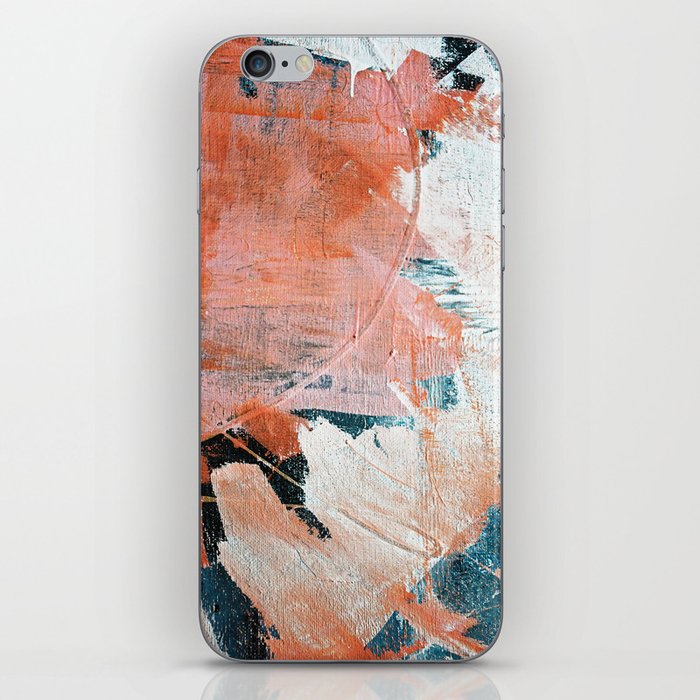 Interrupt [2]: a pretty minimal abstract acrylic piece in pink white and blue by Alyssa Hamilton Art iPhone Skin