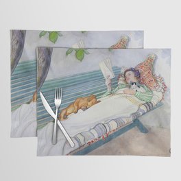 Carl Larsson  -  Woman Lying On A Bench Placemat