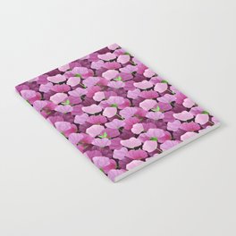 seamless pattern with stacked flowers in pink colors Notebook