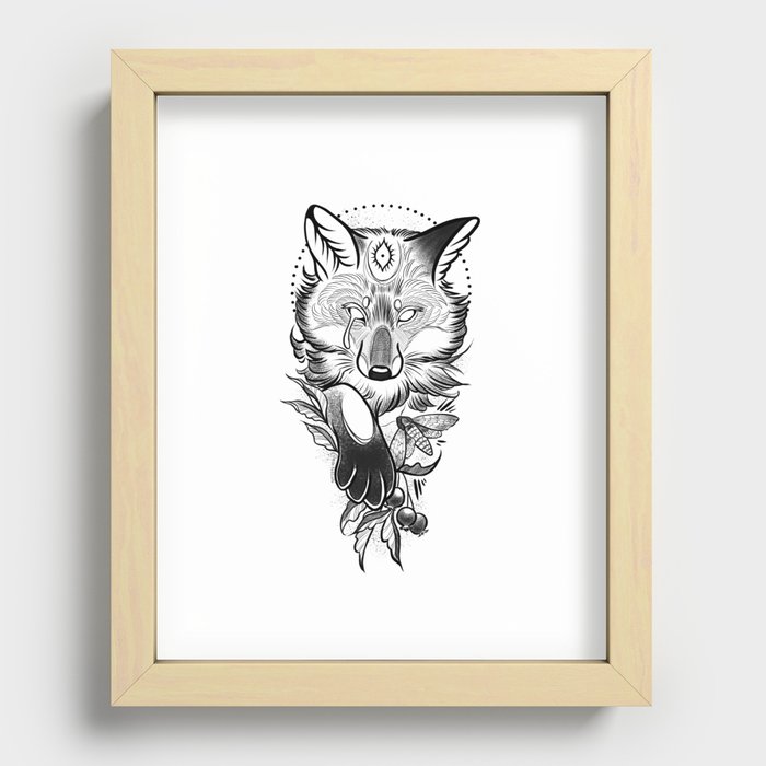 Crying fox Recessed Framed Print
