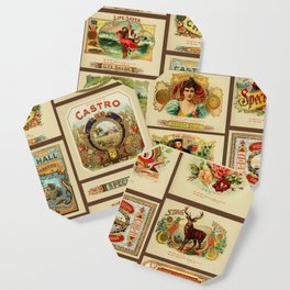 Vintage cigar box labels Coaster