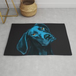 The Dogs: Riley B. Rug | Bright, Pet, Stylish, Painting, Dogportrait, Abstract, Popart, Sweet, Modern, Vizslapetportrait 