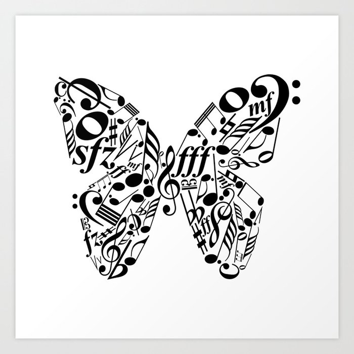 Music Butterfly Art Print By Hedehede Society6 Music Butterfly Art Print By Hedehede Society6