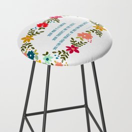 Grow Weeds or Seed Mindfulness Floral Art by Terri Conrad Designs Bar Stool