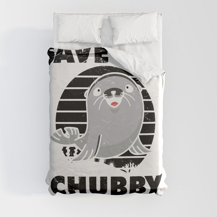 Save The Chubby Mermaids Duvet Cover